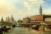 Edward Pritchett - The bacino Venice With The Dogana The salute And The Doges Palace